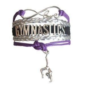 Girls Gymnastics Bracelet - Purple Silver & Black